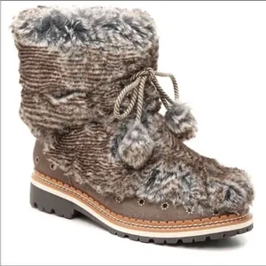 Sam Edelman Blanche Fur Boot‎ in Grey Brown Size 8.5 thumbnail 1