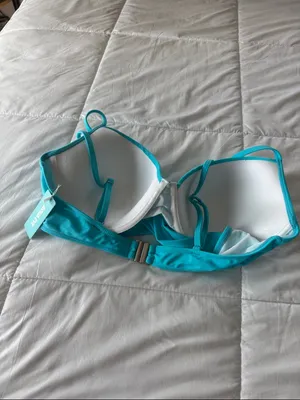 Turquoise Twist Front Bikini Top size XL Blue thumbnail 4
