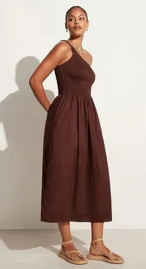 Faithfull the Brand One Shoulder Khalani Midi Dress thumbnail 4