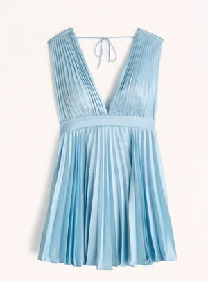 Abercrombie Plunge Pleated Mini Dress Medium NWT thumbnail 1