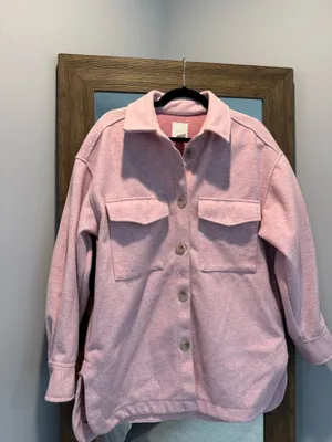 Pink Oversized “H&M” Button-Up Shacket thumbnail 2