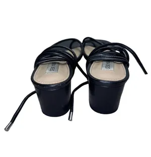 Steve Madden Heeled Sandals Black Strappy Tie Up thumbnail 4