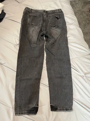 Black Mom Jeans Shein Ripped High-Waisted thumbnail 2