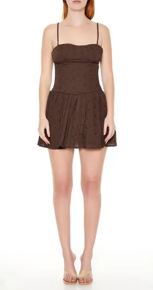 Forever 21 Brown Eyelet Bustier Corset Mini Dress thumbnail 2