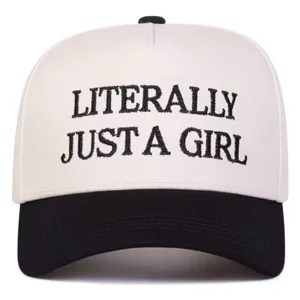 Literally Just a Girl Black & White Trucker Baseball Hat thumbnail 1