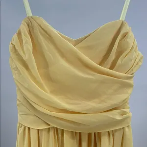 Moonlight Serenade Yellow Strapless slit Maxi Dress S formal bridesmaid party thumbnail 7