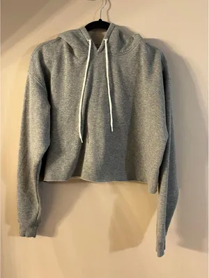 Wild Fable cropped gray hoodie sweatshirt Womens size Large thumbnail 1