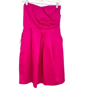 The Limited Strapless Cocktail Dress‎ Women's 6 Fuchsia Formal Barbiecore Party thumbnail 3