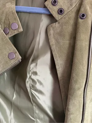 Olive green women’s Alfani moto leather jacket size 1X thumbnail 8
