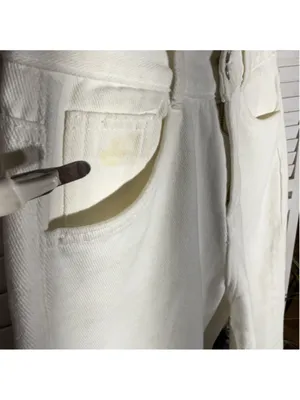 Vintage 90s Y2K jeans high rise wide barrel legs cream cotton grunge coquette S thumbnail 4