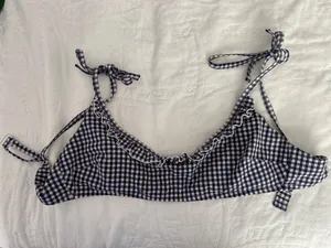 Aerie Scoop Gingham Swim Top thumbnail 1