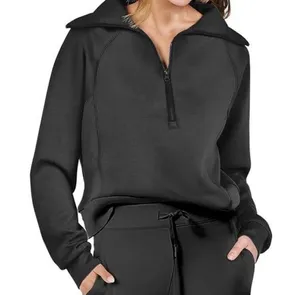 Black Quarter Zip Up Sweatshirt thumbnail 1