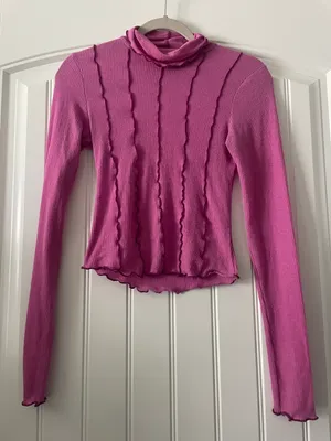 out from under pink long sleeve ribbed turtleneck top thumbnail 1