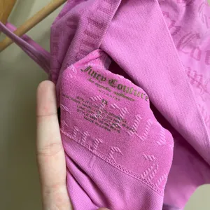 Juicy Couture Logo Jacquard Bralette 1X Pink Womens Seamless Stretch Crop Top thumbnail 3