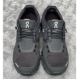 On Cloud 5 All Black Sneakers Wms 6.5 Running Walking Gym Lifestyle Minimalist thumbnail 3