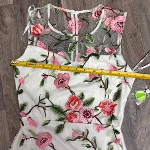 Premier Amour Cherry Blossom Embroidered Sheer Mesh Cocktail Dress 2 NWT thumbnail 5