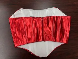 Windsor NWT Red Shiny Strapless Corset Top Size Large thumbnail 2