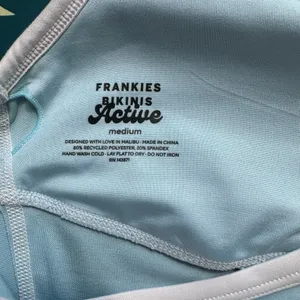 🩵Frankie's Bikinis Sky Blue Lively Halter Sports Bra thumbnail 6