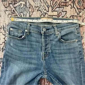 7 for All Mankind High Waist Josephina Designer Denim Jeans Size 24 Button Fly thumbnail 7