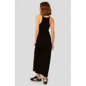 Whimsy + Row Maxi Dress Womens‎ Small Black Organic Cotton Halter Minimalist thumbnail 2