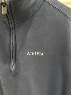 Athleta Forever Fleece 1/4 Zip in Navy With Logo thumbnail 6