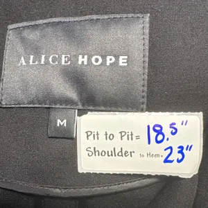 Alice Hope Moto Jacket Black Zip Up Blazer Career Office Fitted‎ Size M thumbnail 3