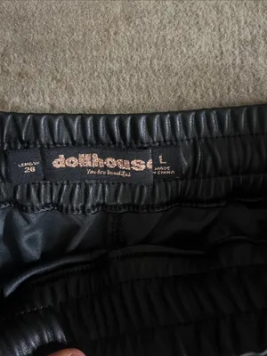 Dollhouse Black Faux Leather Skirt with Elastic Waistband thumbnail 2
