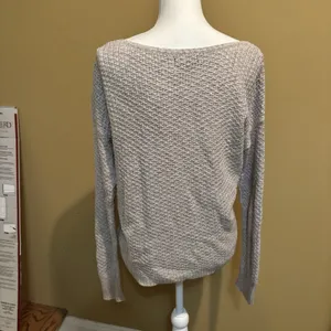 American‎ Eagle Knit Sweater Women's Small Beige Side Lace-Up Textured thumbnail 2