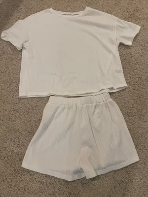 Shein white matching set size small #34 thumbnail 2
