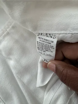 White Cargo Jean Pants Size XL thumbnail 3