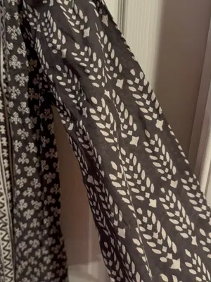World Market Black and Beige Boho Print Kaftan Midi Dress thumbnail 6