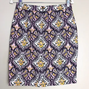 J.Crew Pencil Skirt Boho Paisley Damask Cotton Lined Pink Women Size 0 Cotton thumbnail 9