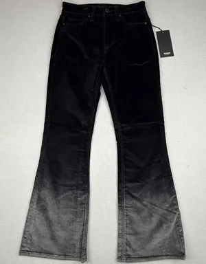 Hudson Jeans NWT Holly Velvet High Rise Crop Flare Jeans Black Ombre Womens 24 thumbnail 1