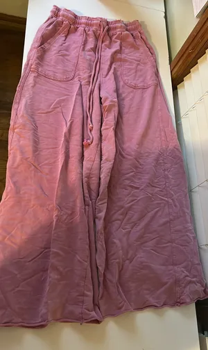 Easel Distressed wide leg lounge pants thumbnail 1