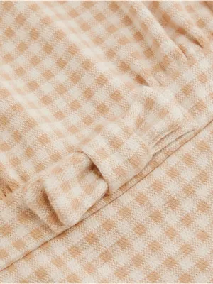 CIDER Gingham Sleeveless Top Tan Large NWT thumbnail 4