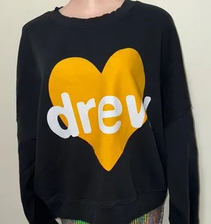 Drew House sweater black loose fit size medium/large woman boxy crewneck thumbnail 1