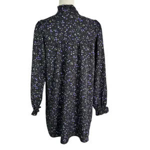 English Factory Floral Button Detail Mini Dress Black Size S thumbnail 6