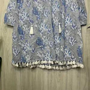 Roller Rabbit 100% Cotton Ugyen Leaves Serafina Tunic Coverup size S Small thumbnail 6