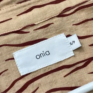 Onia Printed Dress cotton animal wrap shirt mini womens Orange small resortwear thumbnail 2