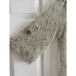 Nina Leonard Open Knit Mesh Cardigan Womens Size XL‎ Cream Boho Festival Minimal thumbnail 5