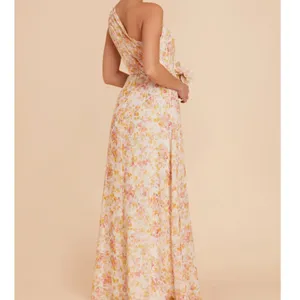 Birdy Grey Kira One-Shoulder Maxi Dress in the "Pressed Floral" Pattern thumbnail 7