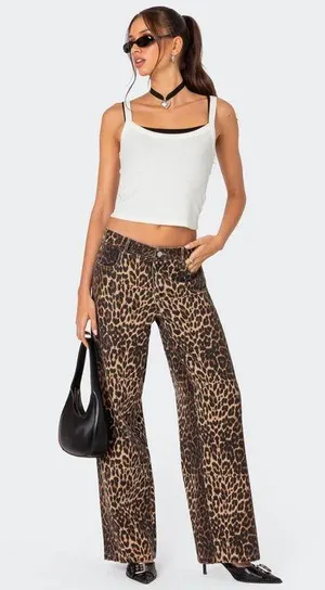 Edikted Cheetah Jeans thumbnail 1