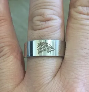 Game of Thrones Direwolf Silver Ring thumbnail 1