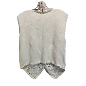 Sostanza Cream Crochet Vest Top Size M/L Button Up Boho Flowers thumbnail 4