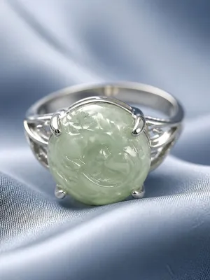 Gorgeous Stainless Steel Silver w/ Gorgeous Frosted Cream Color Gemstone Size 6 thumbnail 2