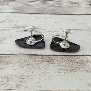 Vintage Screw Back Earrings Unusual Retro Design thumbnail 5