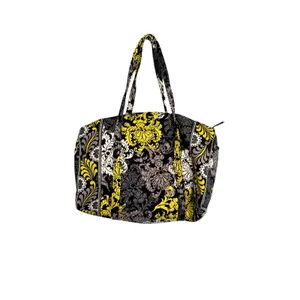 Vera Bradley‎ Floral Grand Traveler Bag Yellow Gray Black Quilted Duffle thumbnail 7