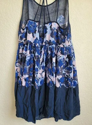 Free People Intimately Voile Slip Strappy Floral Print Dress in Midnight… thumbnail 8
