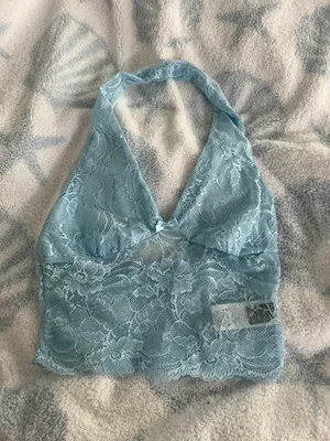 SheIn Blue mesh top thumbnail 1