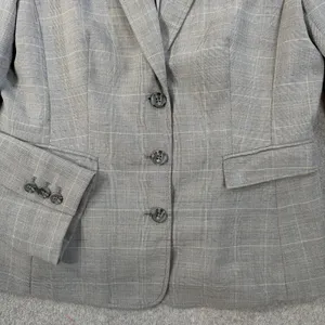 Banana Republic Women's Size 12 Gray Plaid Stretch Blazer Jacket Career Workwear thumbnail 5